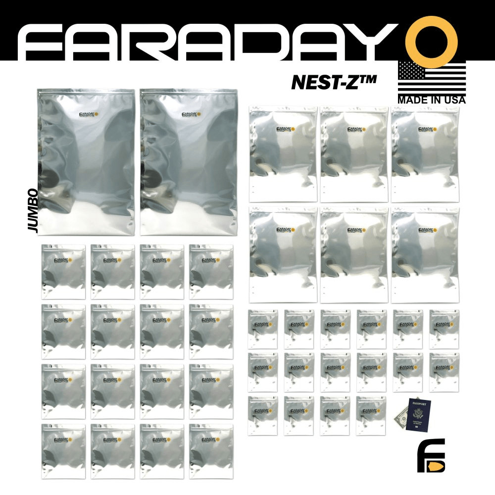 Faraday 40 PC Mega Kit NEST-Z 7 Mil Moisture Barrier 5-Layer EMP Bags