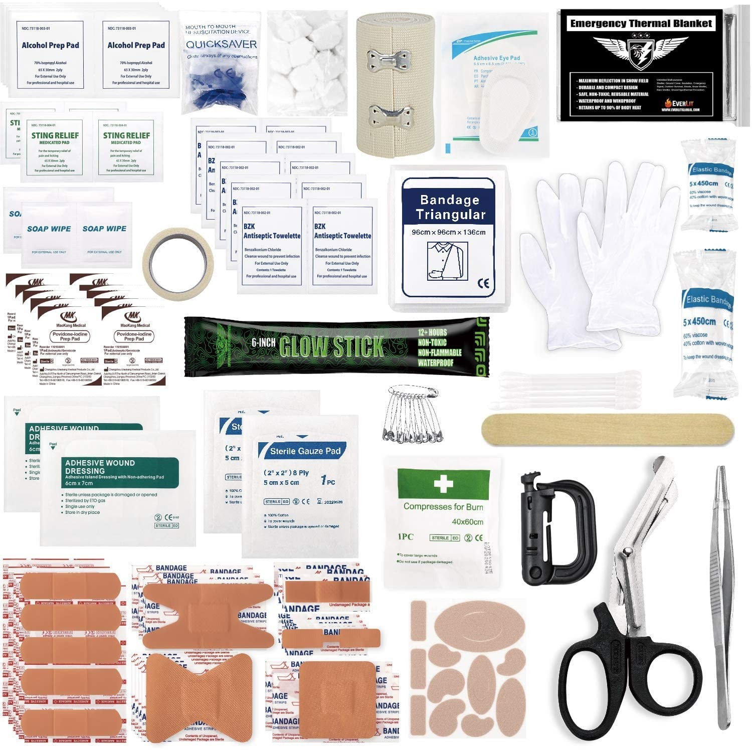 Everlit 180 Pieces Tactical First Aid Kit IFAK Molle EMT Pouch Coyote Brown