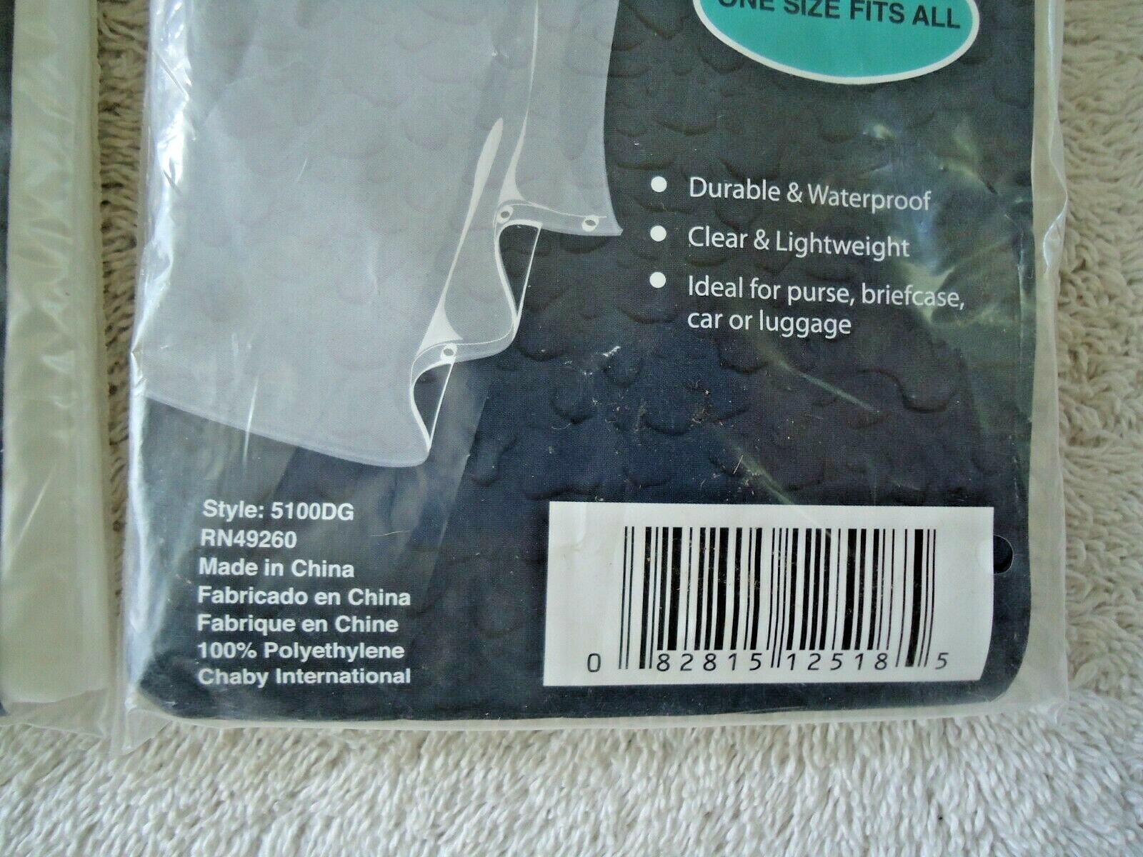 Lot Of 2 ” NIP ” Weather Zone One Size Fits All Clear & Light Weight Ponchos