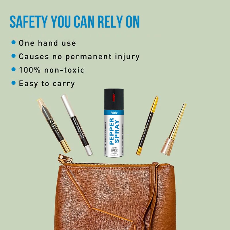 1/3/5 Pack Feloiy Pepper Spray 2oz, Inert Water-Based Formula, 16-Foot Range