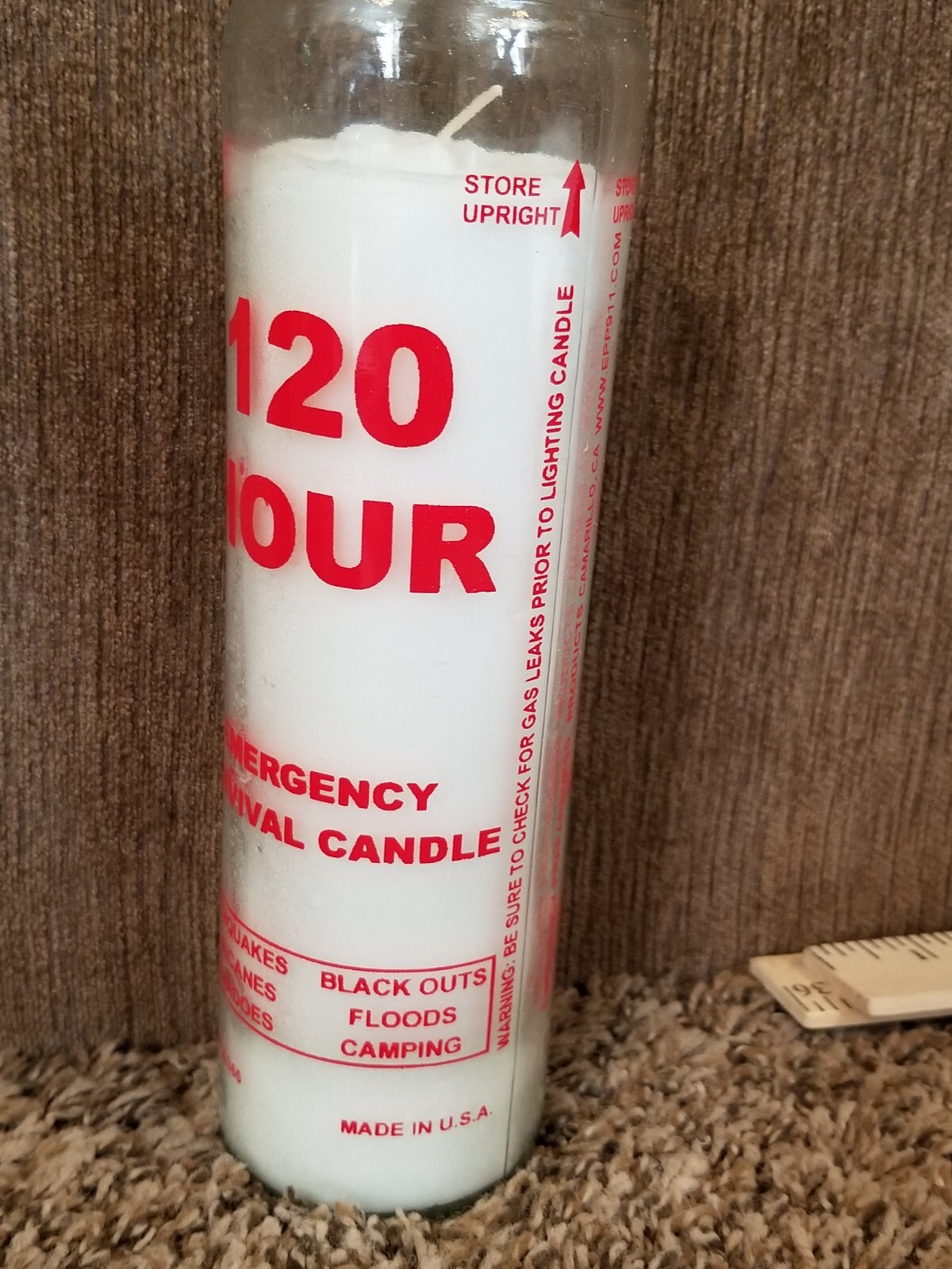 Emergency Candle 120 hr Survival Candle A365 Made in USA Black outs Disaster (20