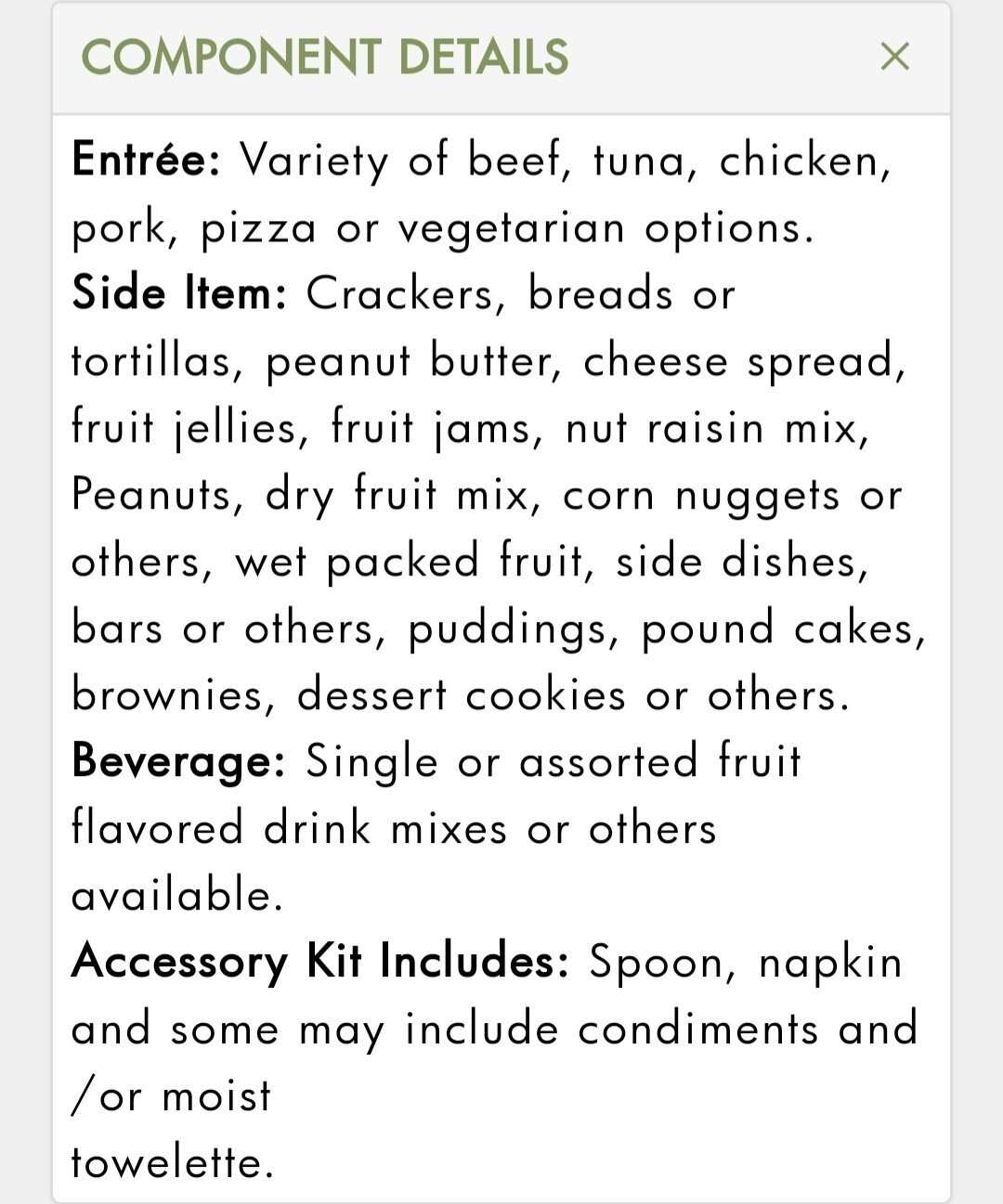 Meals Ready to Eat MREs – XMRE Blueline – Case of 12 Meals -Manufactured 03/2022