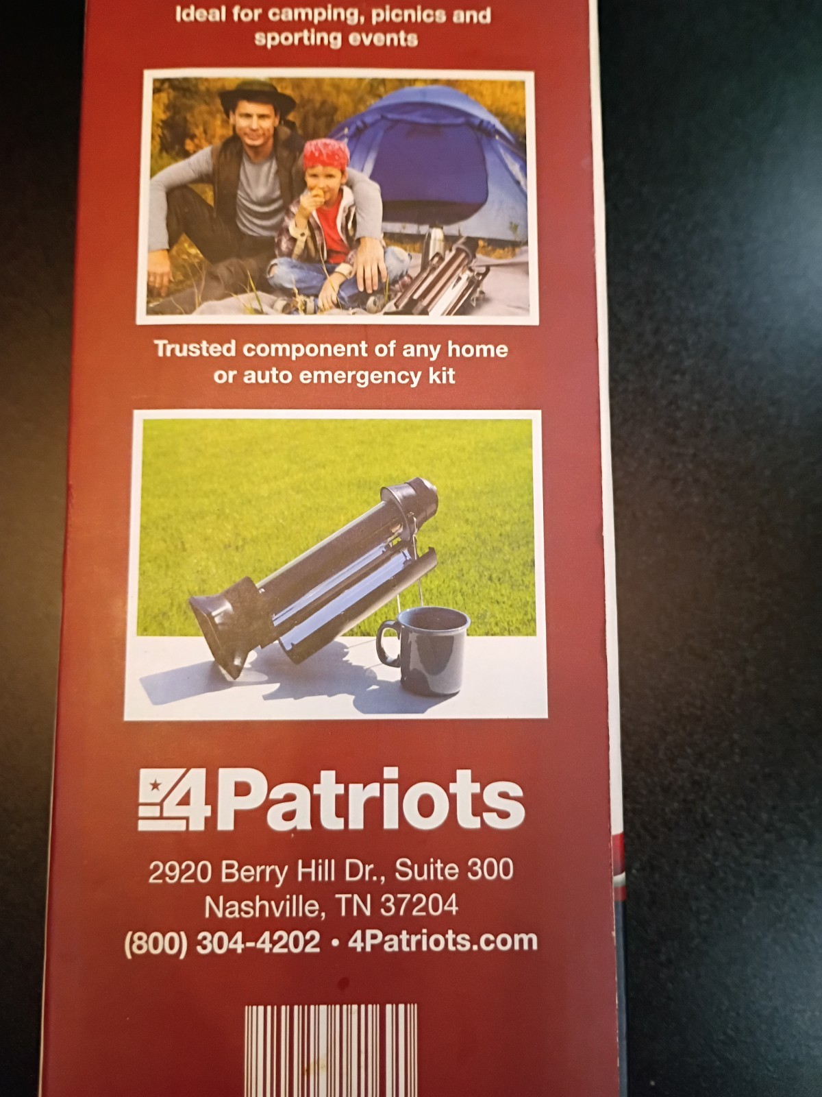 4 Patriots Sun Kettle Solar Water Heater, Boil Water Without Fuel or Flames New