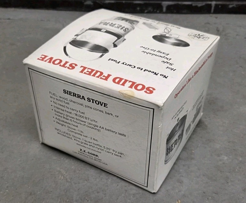 Vintage Sierra Stove solid fuel Camp Camping Backpacking stove ZZ Corp NIB