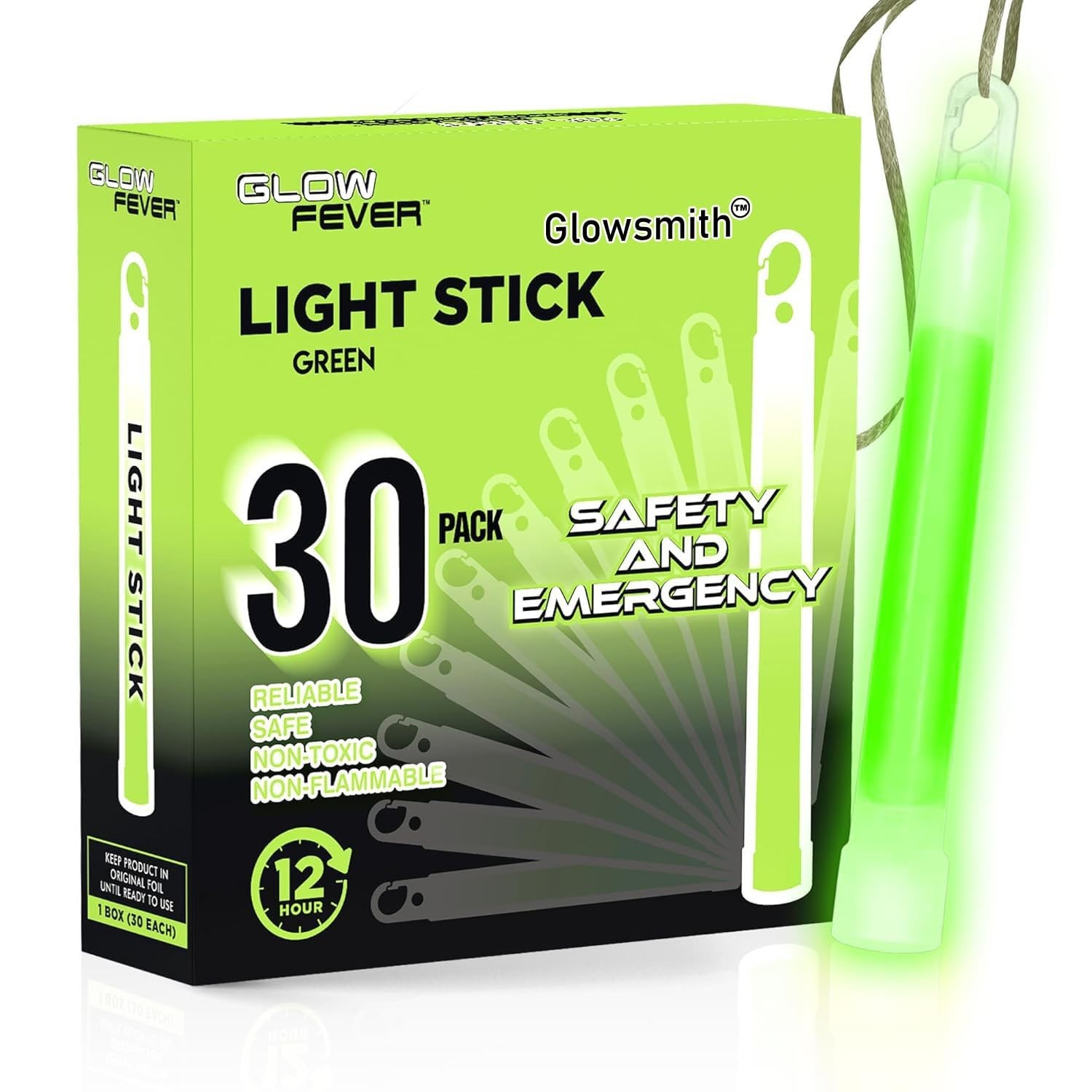 30pcs Military Grade Glow Sticks – 6” Ultra Bright Lightsticks for Hiking, Camp