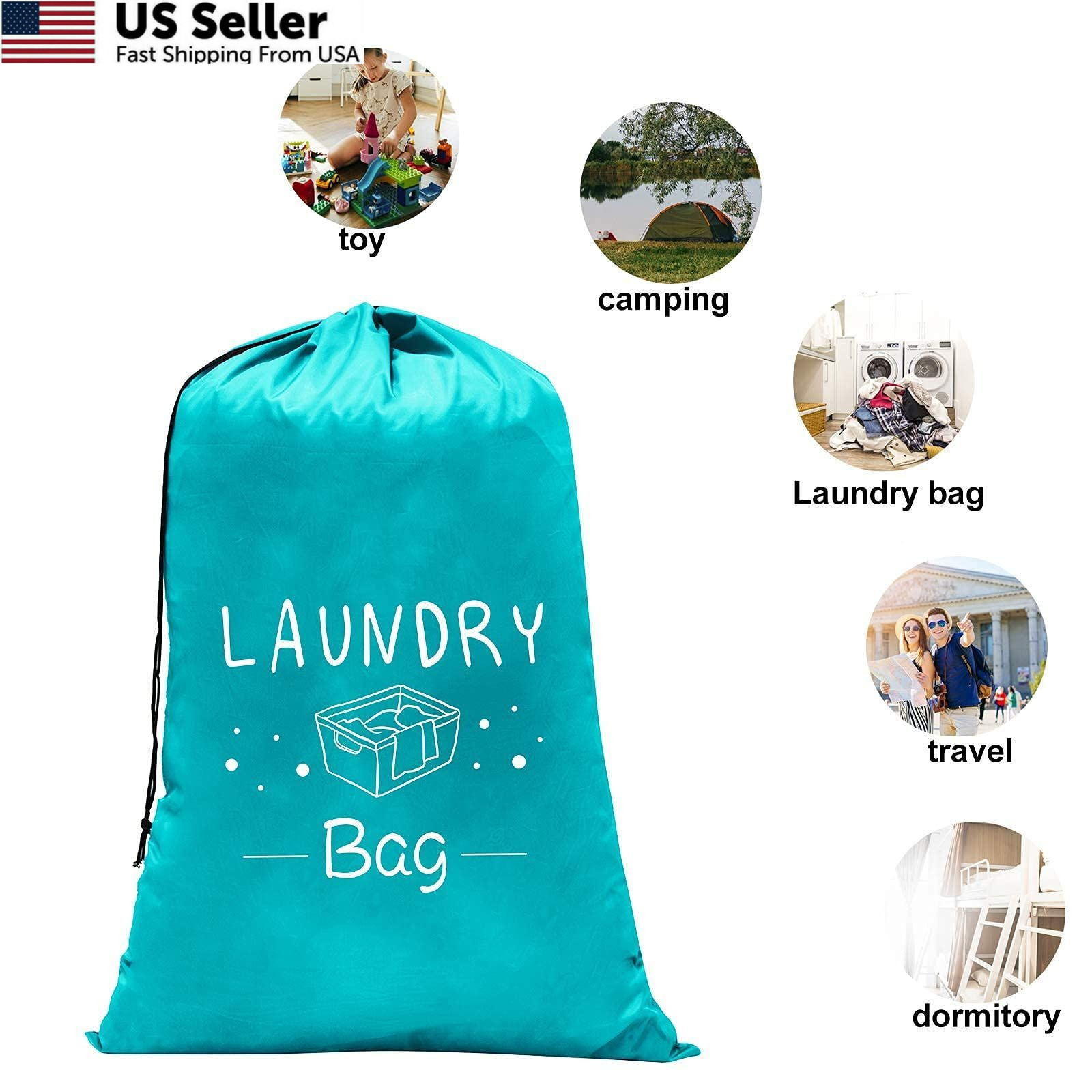 Sylfairy 2 Pack Extra Large Travel Laundry Bag, Dirty 24″ x 36″, Grey+Blue