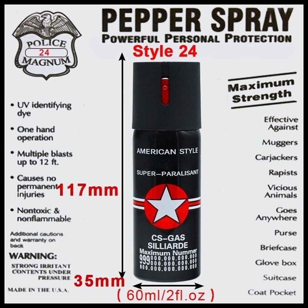 NATO Pepper Spray 2oz Self Defense Security Flip Top Black