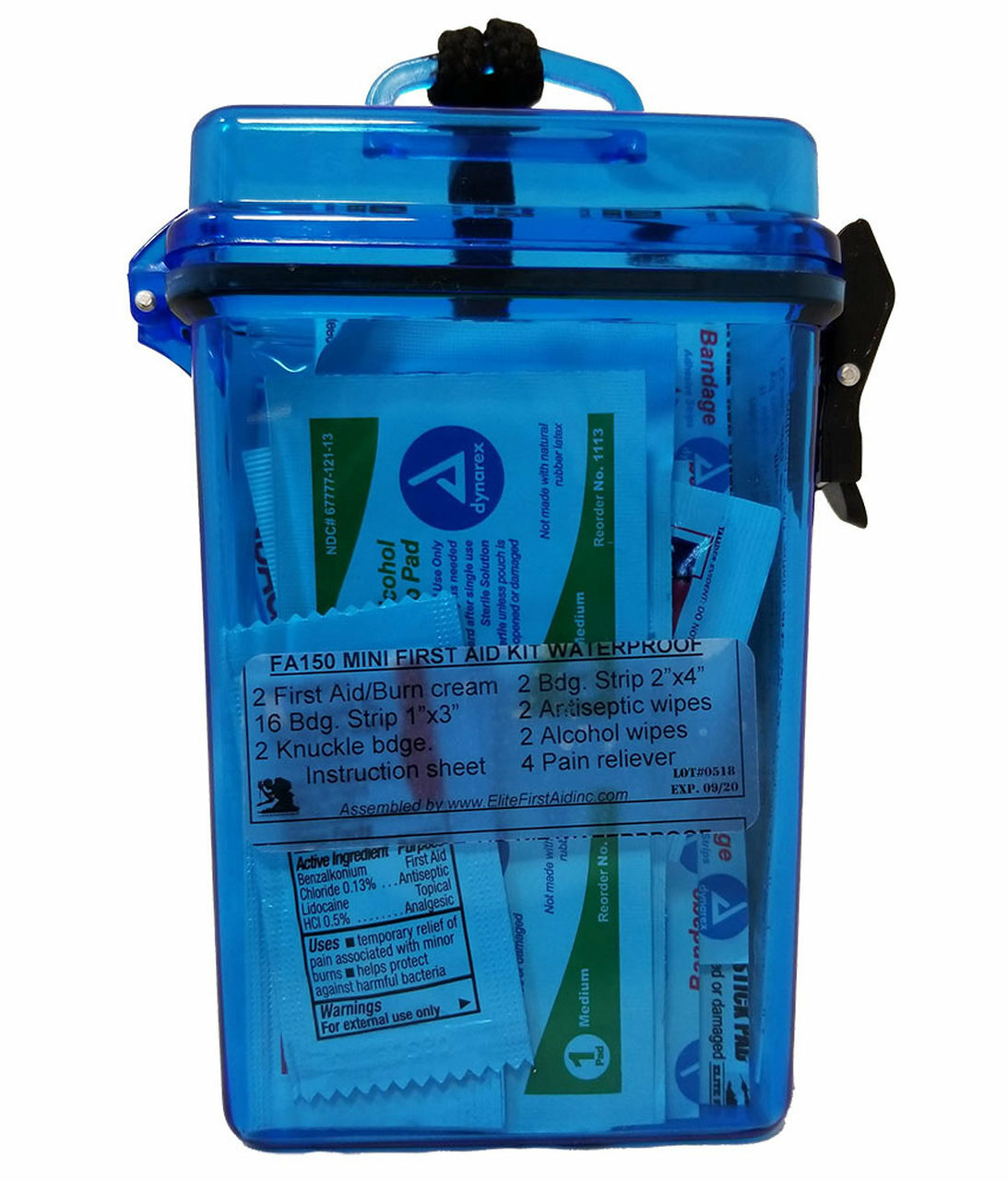 NEW Elite First Aid Mini 1st Aid Medical Kit in Waterproof Case 4 Hiking Hunting