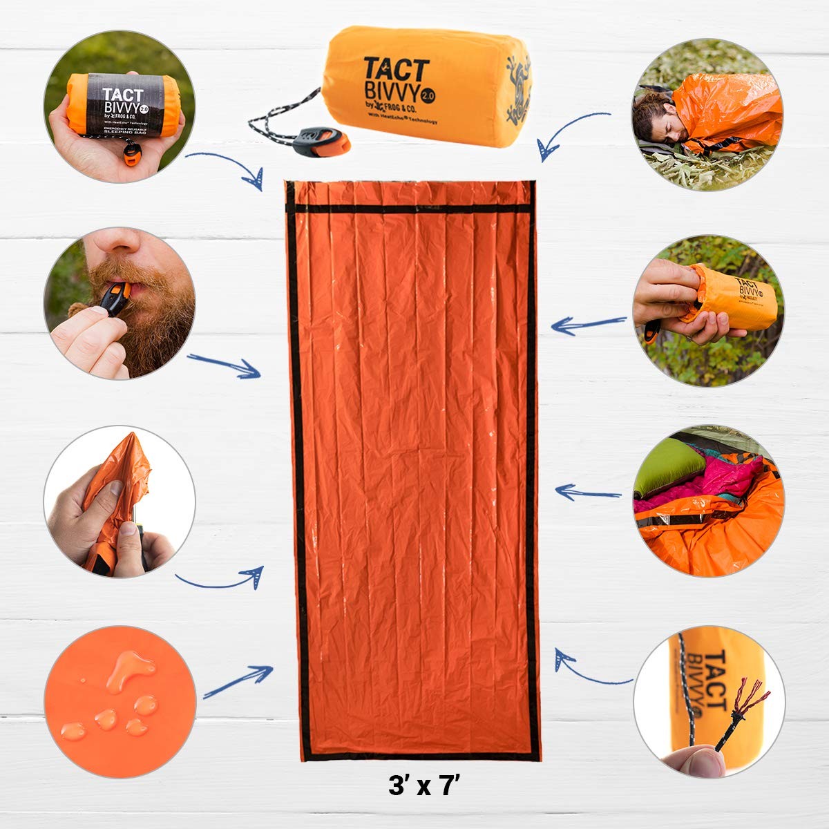 Survival Frog Tact Bivvy 2.0 Emergency Ultra-Compact, New Tactical Orange