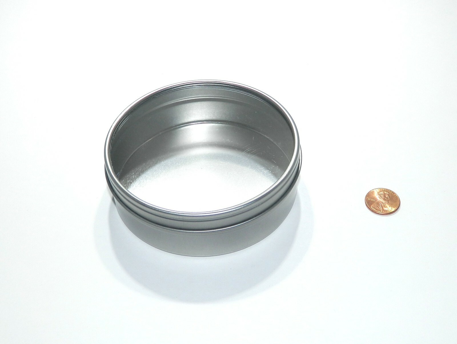 8 oz Round Metal Window See Through Slip-Lid Tin Can Survival Craft Container X5