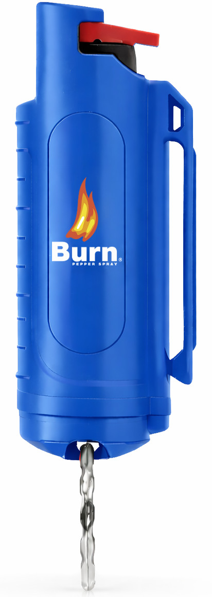 Burn Pepper Spray Keychain 0.5oz Maximum Strength Police Grade Self Defense Blue