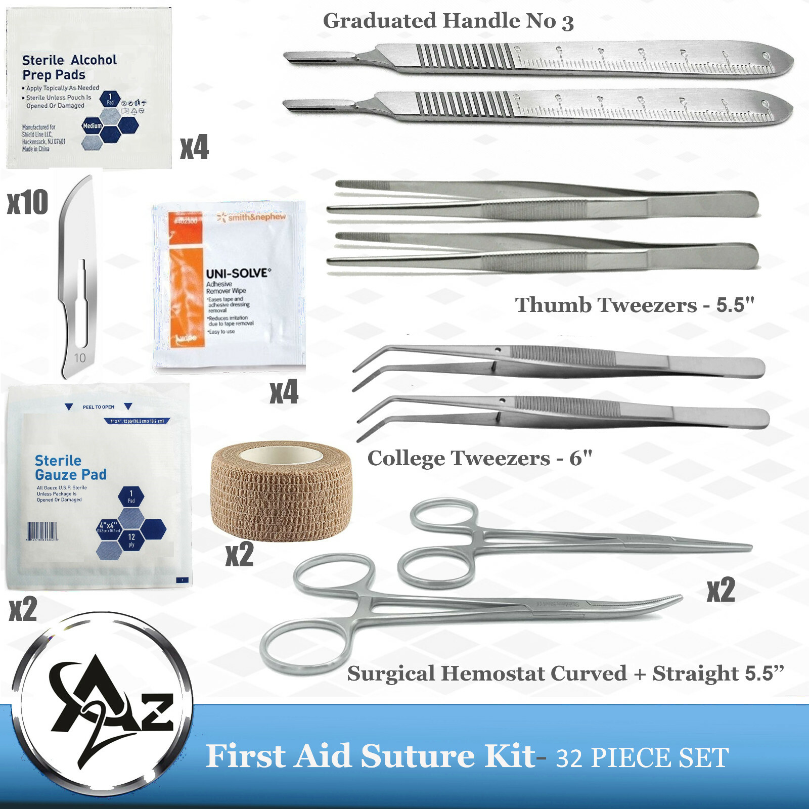 IFAK First Aid Wound Care Military Surgical Natural Disaster Response Kit 32 Pcs