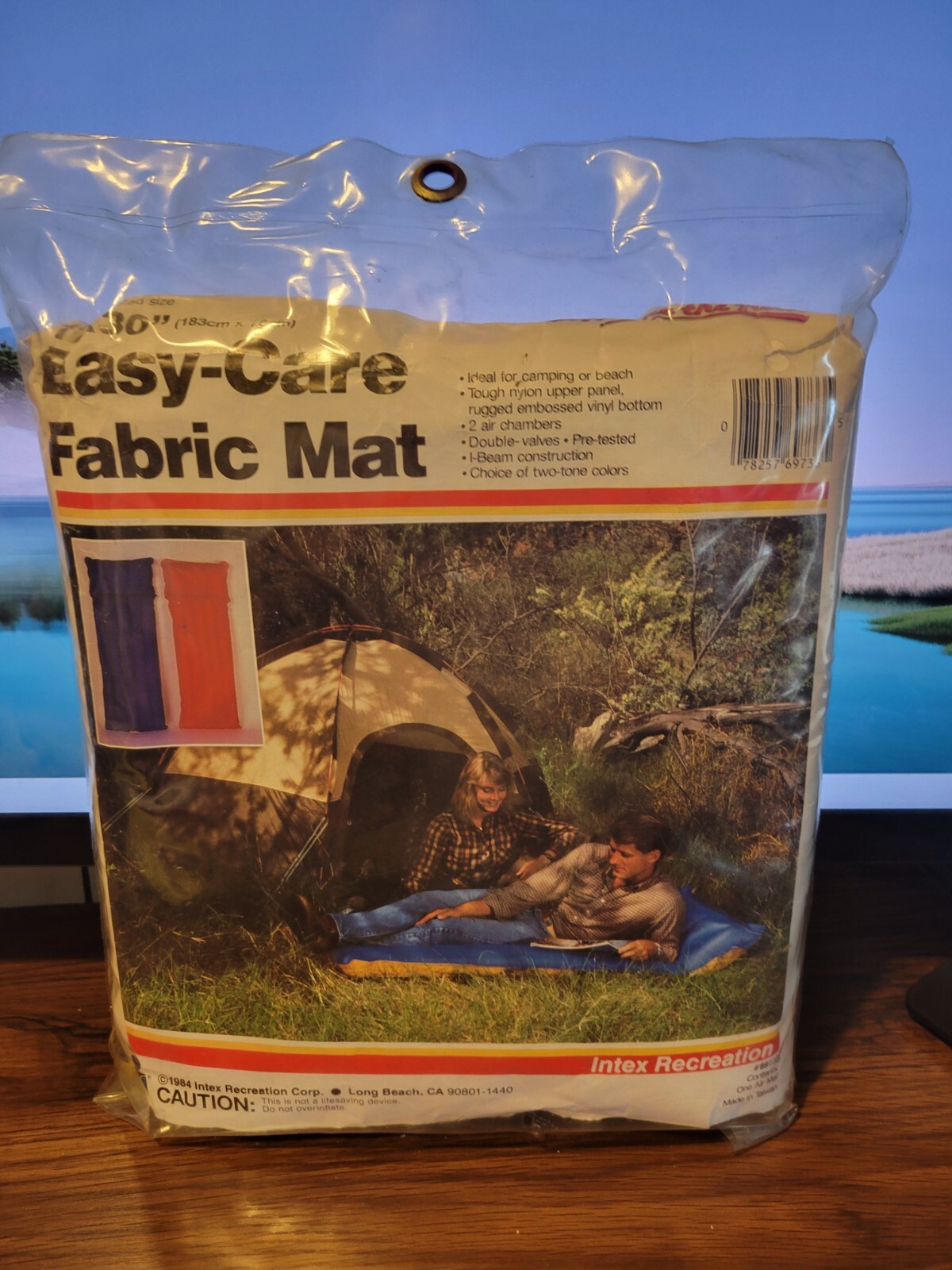 Vintage 1984 Easy-Care Fabric Nylon, Vinyl Mat 72×30 #69733 NEW