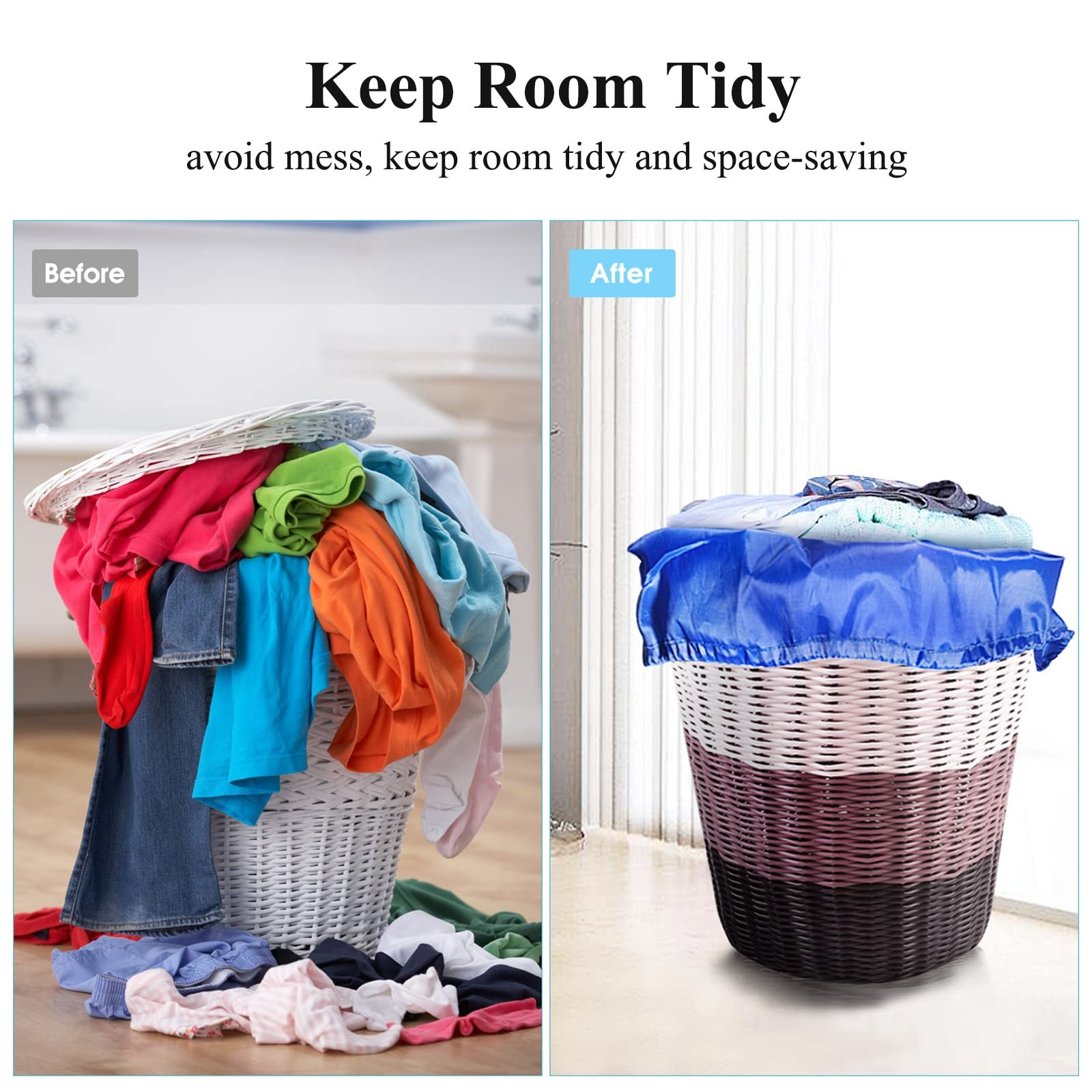 OTraki 2Pack Laundry Bag 28×45 inch Drawstring inch, Blue + Black