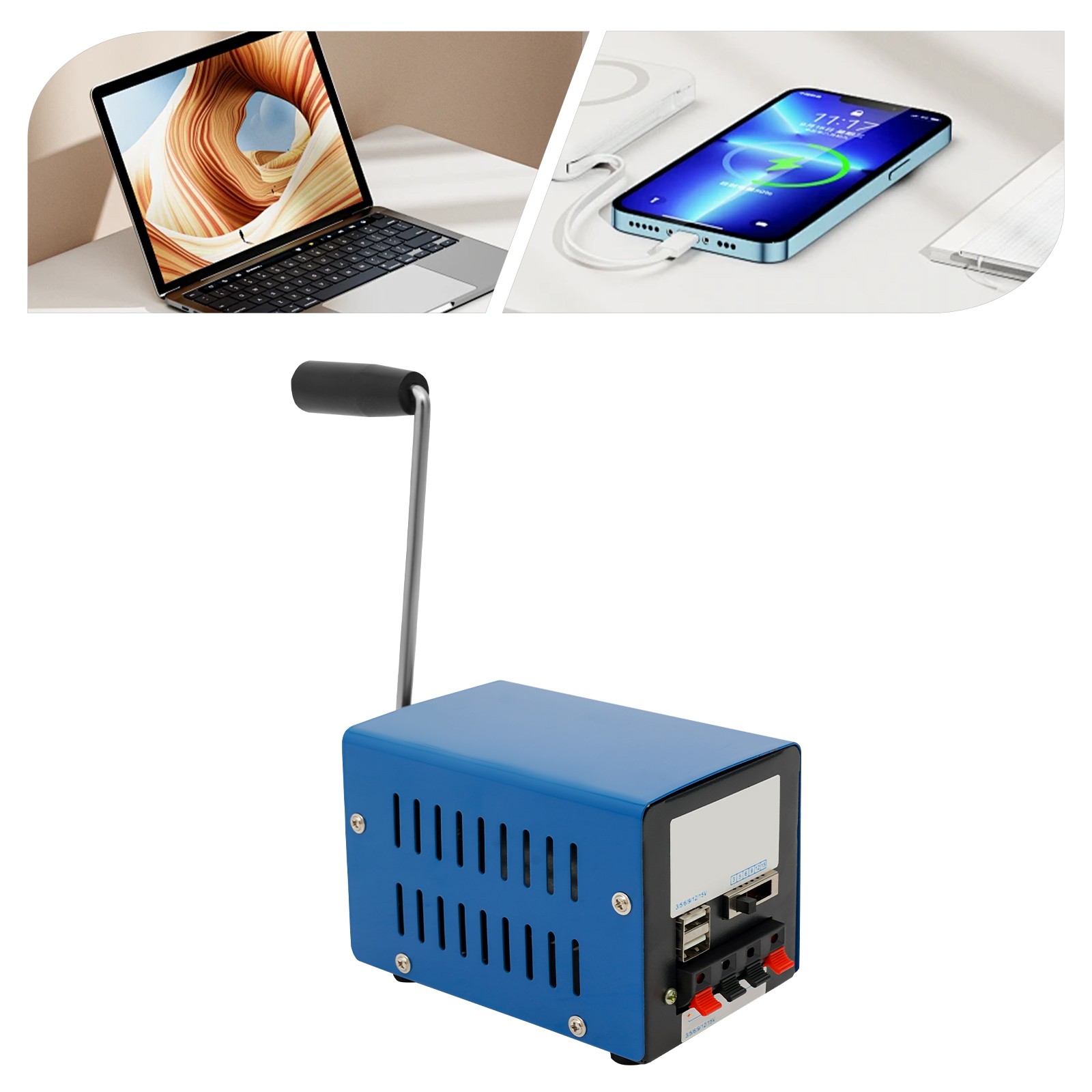 Emergency USB Manual Crank Generator Portable Hand Crank Dynamo Charger