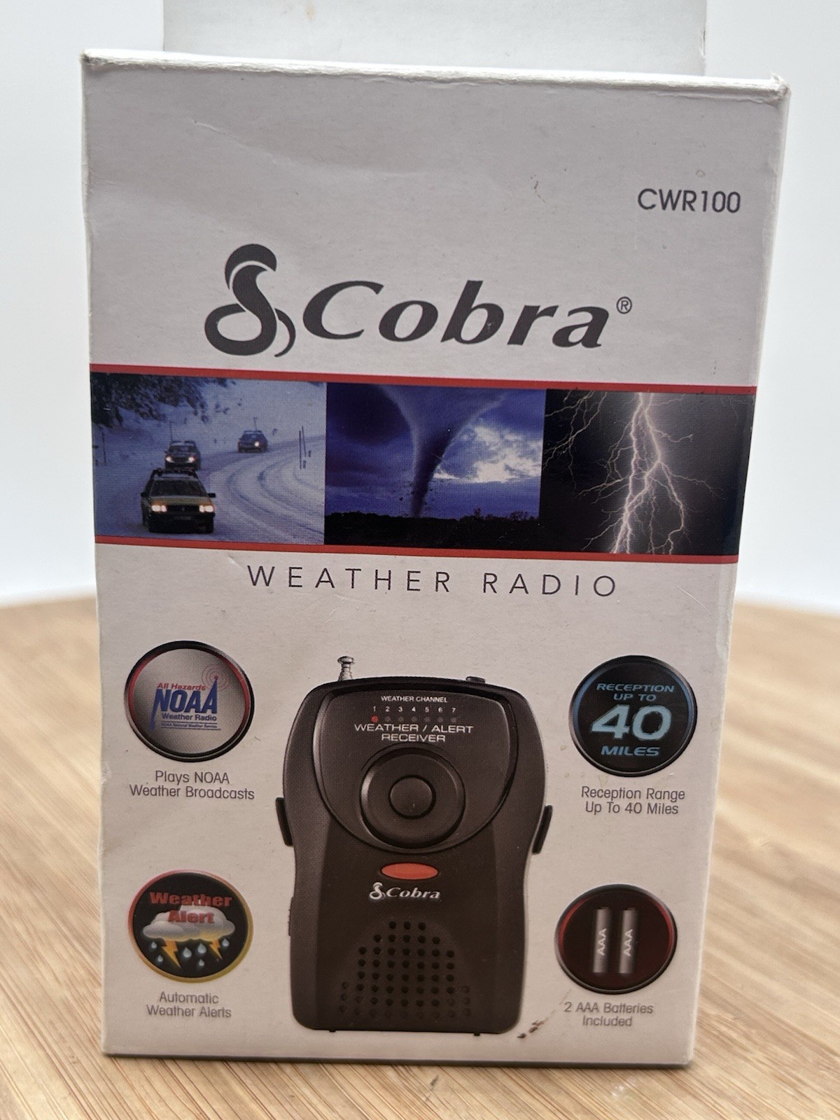 Cobra Weatherband CWR100 Portable Emergency Weather Radio with Box New
