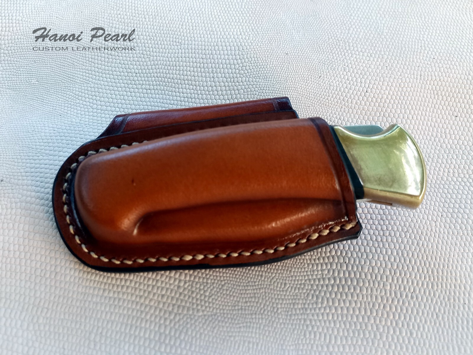 Buck 112 Ranger Sheath | Custom Horizontal Leather Sheath | Left Handed Sheath