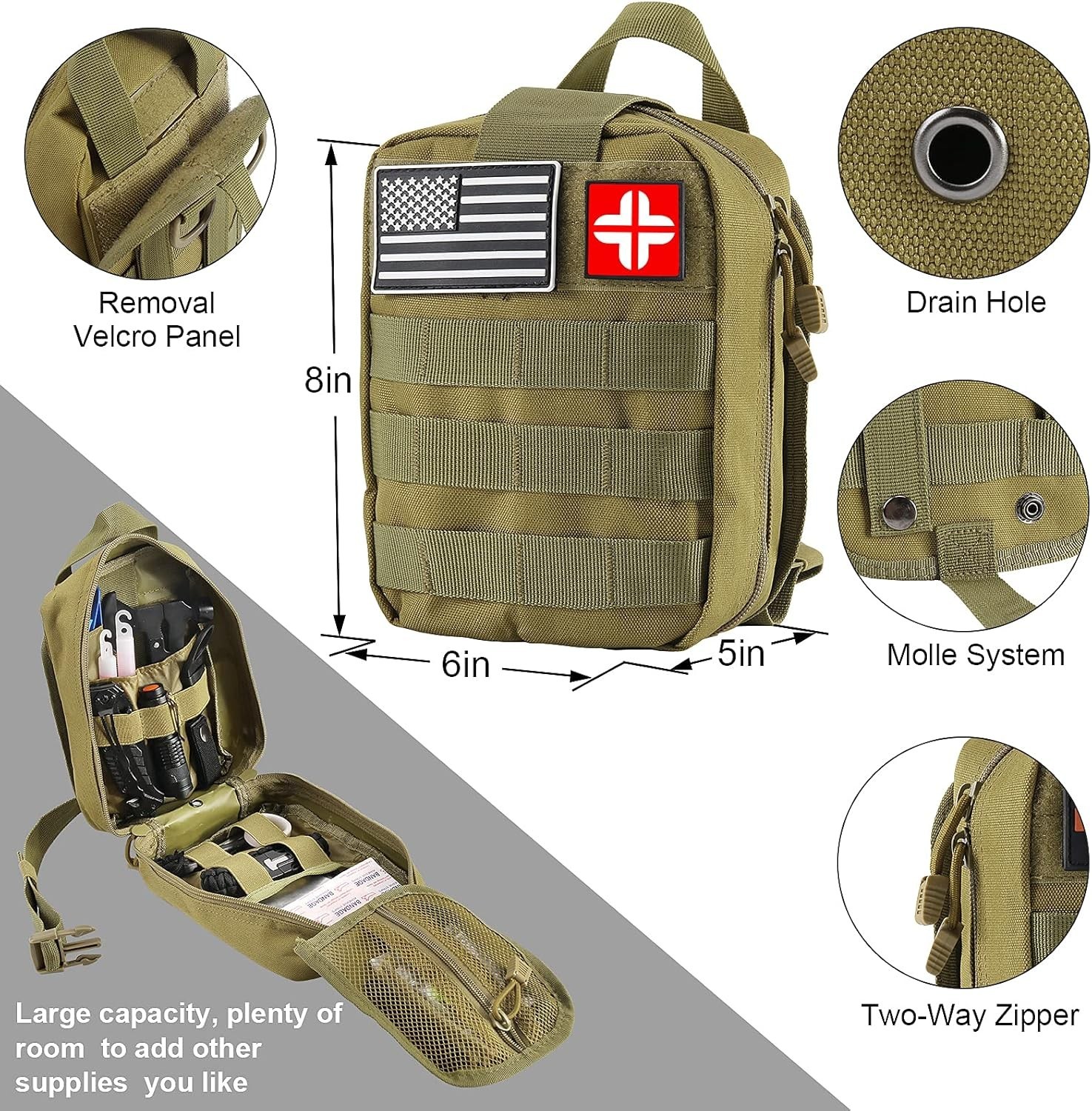 Emergency Survival Kit & First Aid Kit 142Pcs Professional Survival Gear Men