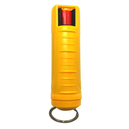 BURN Pepper Spray 1/2oz Self Defense Keychain Safety Lock Case Yellow – 3 PACK