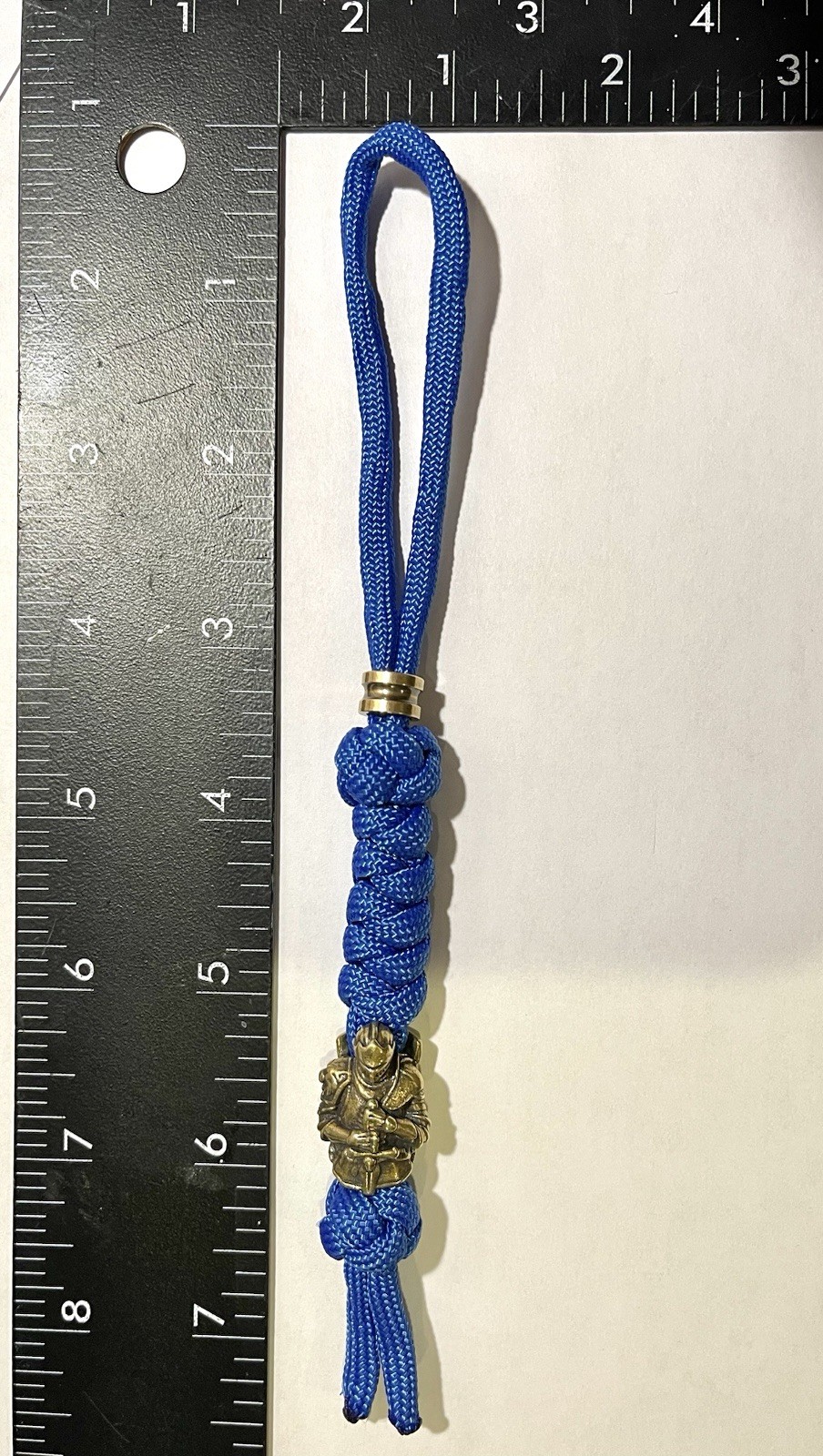 550 para cord in royal blue. Knife and gear lanyard. hand made.