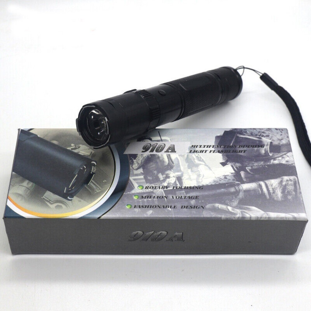 Stun Gun 1101 700 BV Heavy Duty Metal Rechargeable LED Flashlight Black