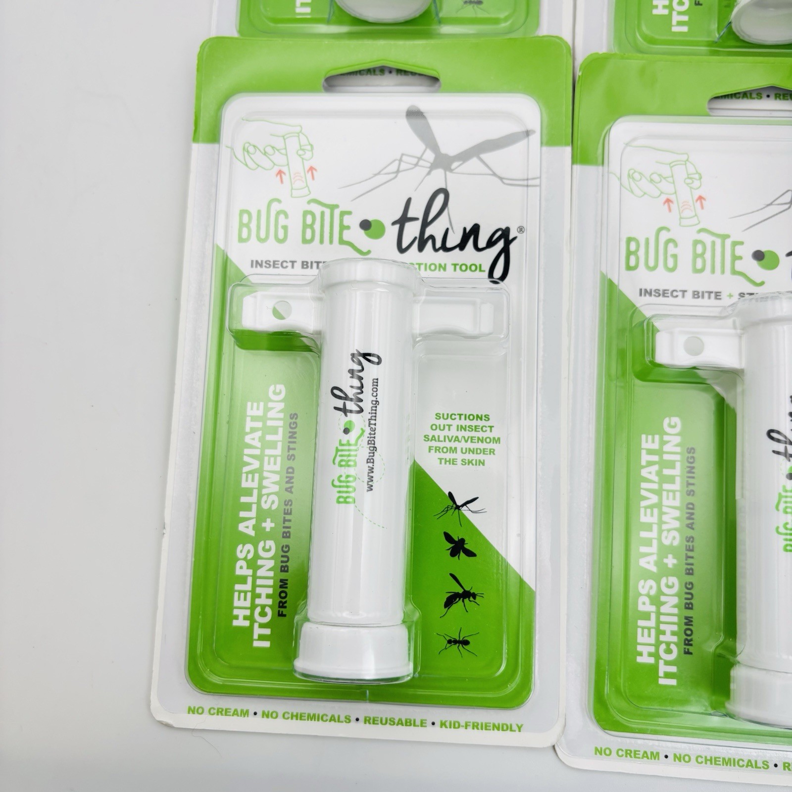 Lot Of 4 Bug Bite Thing Suction Tool Poison Remover Insect Bite Sting White NEW!