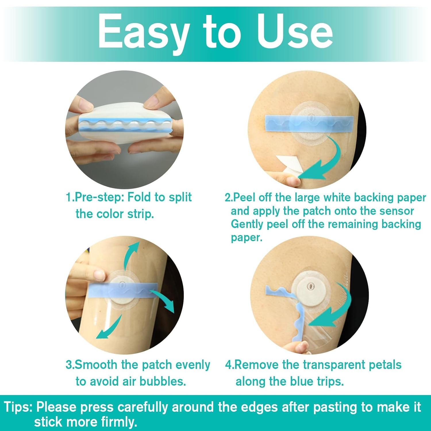 Libre 3 Sensor Covers Waterproof 100Pack Adhesive Patches for Libre 3 Plus,Clear