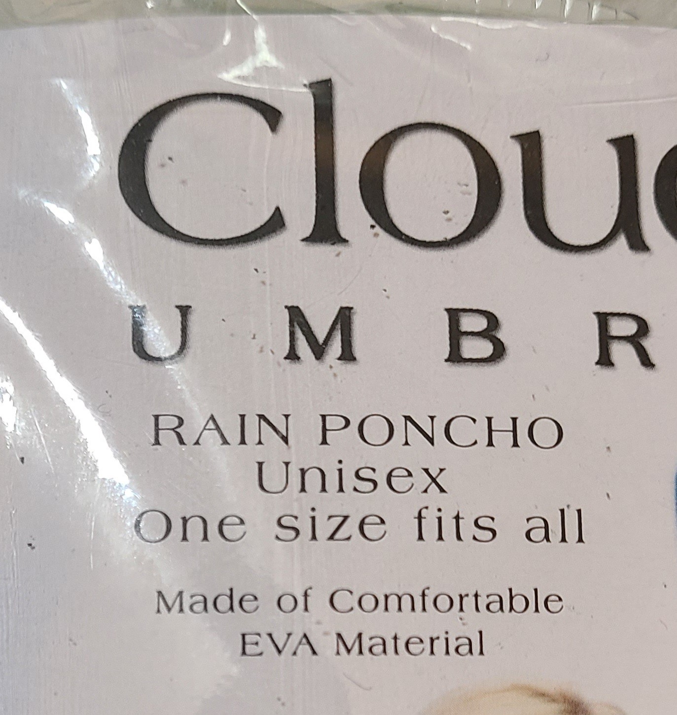 Cloud Nine Umbrellas & Christmas Tree Shops Travel Rain Poncho Hooded One Size