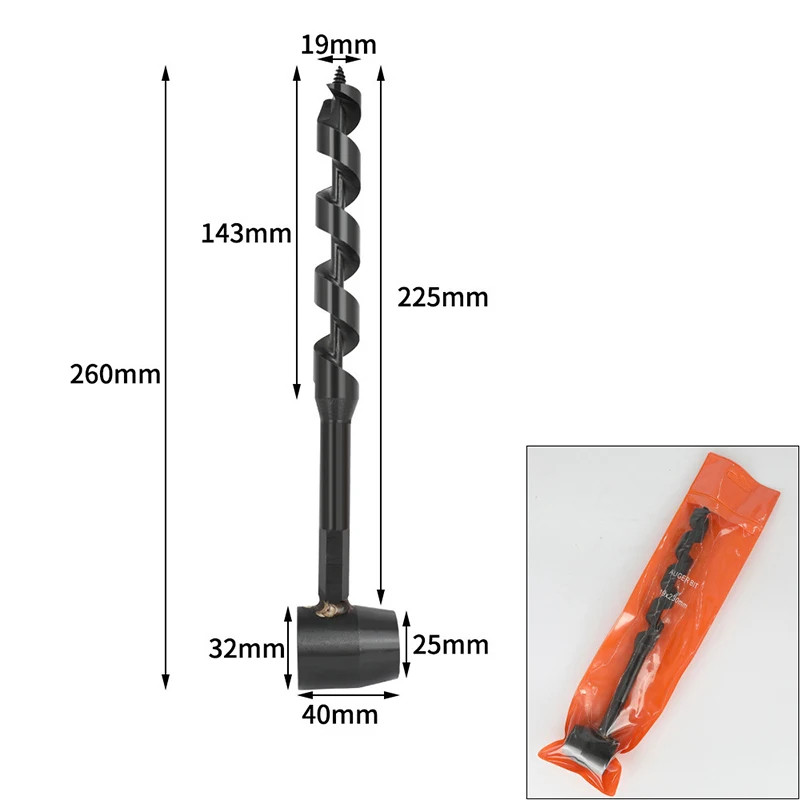 Hand Wood Punch Manual Auger Drill Bush-Craft Carbon Steel Portable Survival Bit