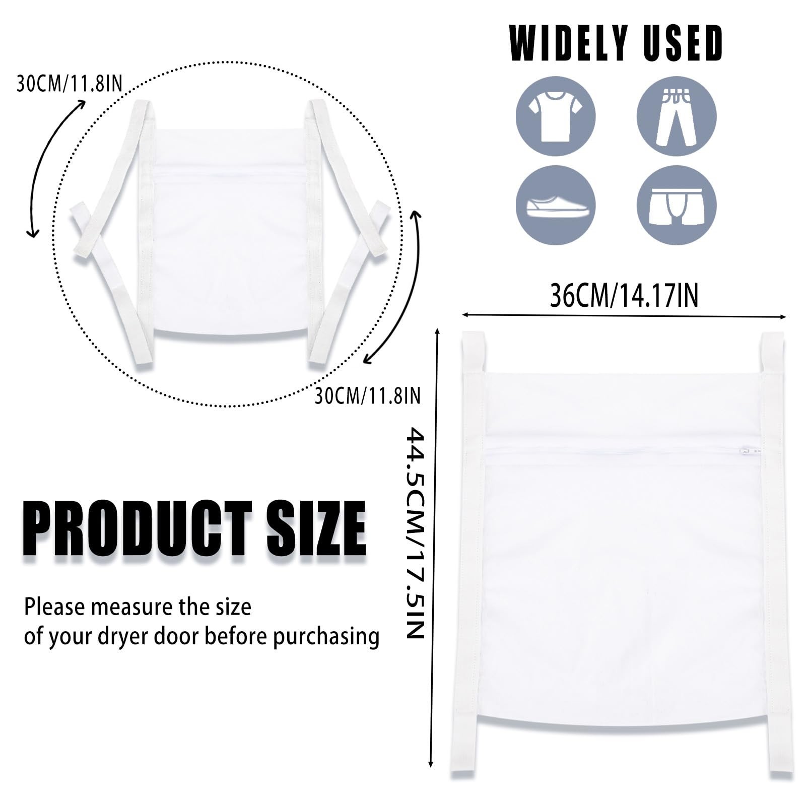 Laundry Bags,Sneaker Wash & Dry Net Bag for Dryer 7.48×5.51 x1.18, white