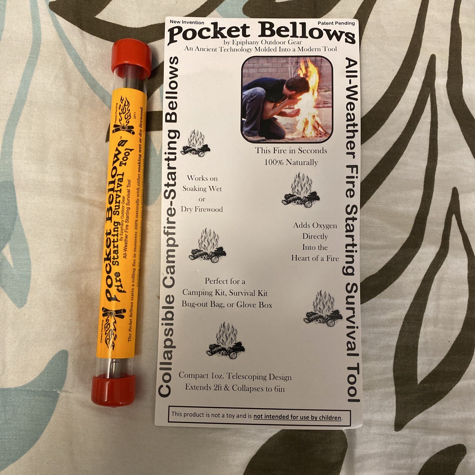 EOG Pocket Bellows Fire Starting Kit Emergency Survival Camping Hunting Kit