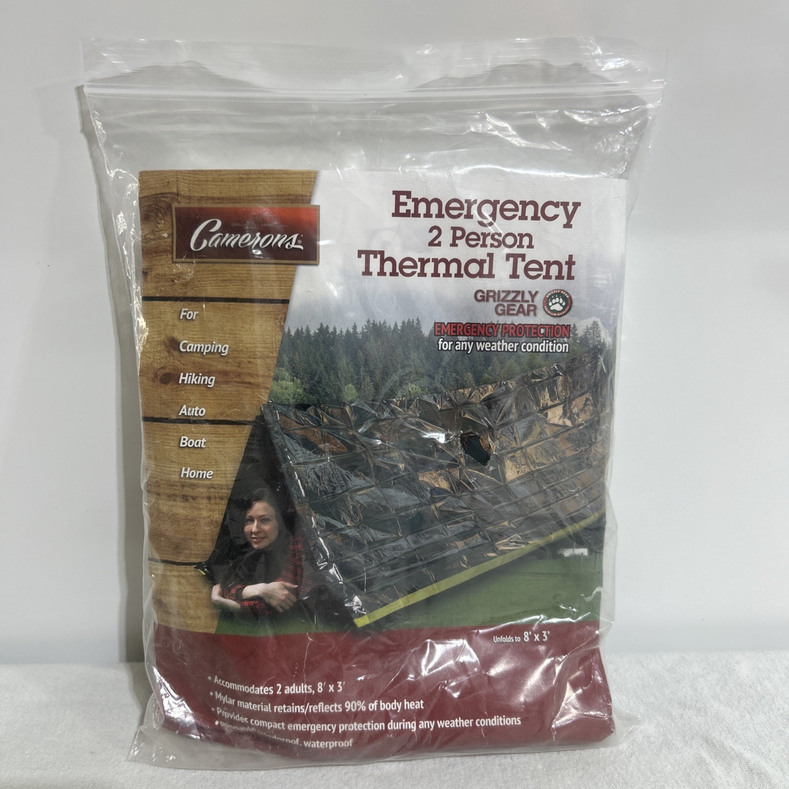 Camerons Emergency Tent 2 Person Thermal Tent Wind Water Proof, Protection NEW
