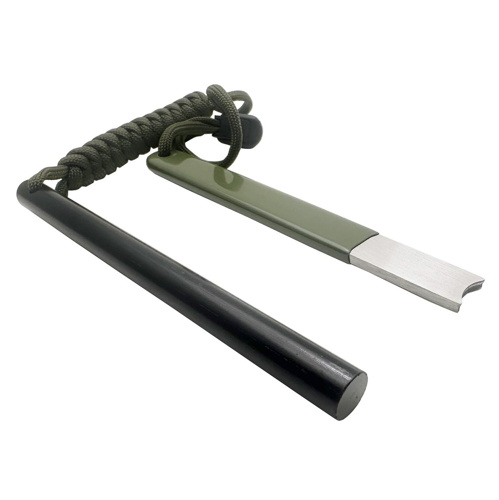 3-Pack 5″ Ferro Rod Fire Starter with 4.92″ Striker Scraper Survival Ferrocer…