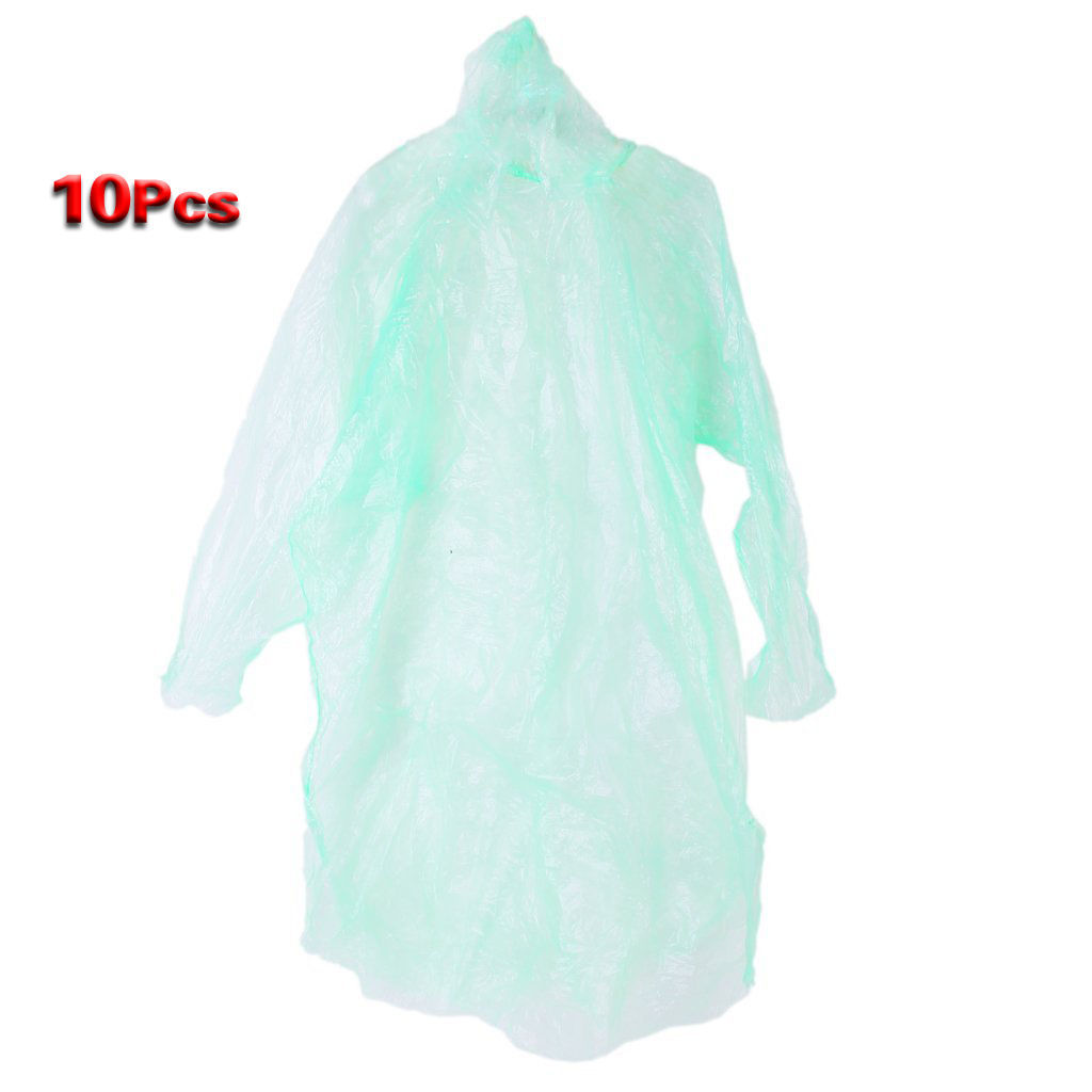 Disposable Adult Emergency Waterproof Hood RainCoat Poncho Hiking Camping