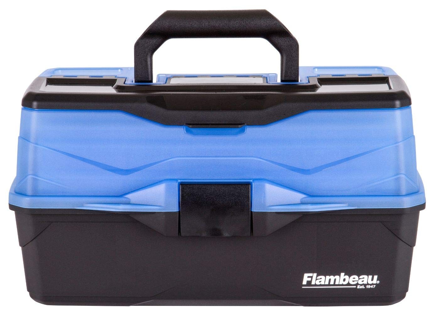 Flambeau Outdoors 6383FB 3-Tray Tackle Box – Classic 3-Tray, Frost Blue/Black
