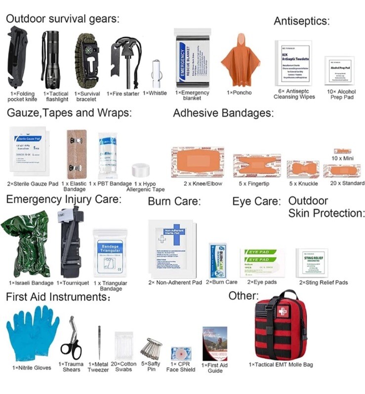 New Camo Trauma First Aid Kit with Survival Gear Outdoor Tactical Gear …