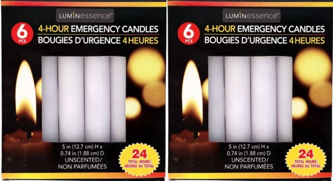 24 Count Emergency Lighting Heating Candles 96 Hrs Total Burn Camping Praying
