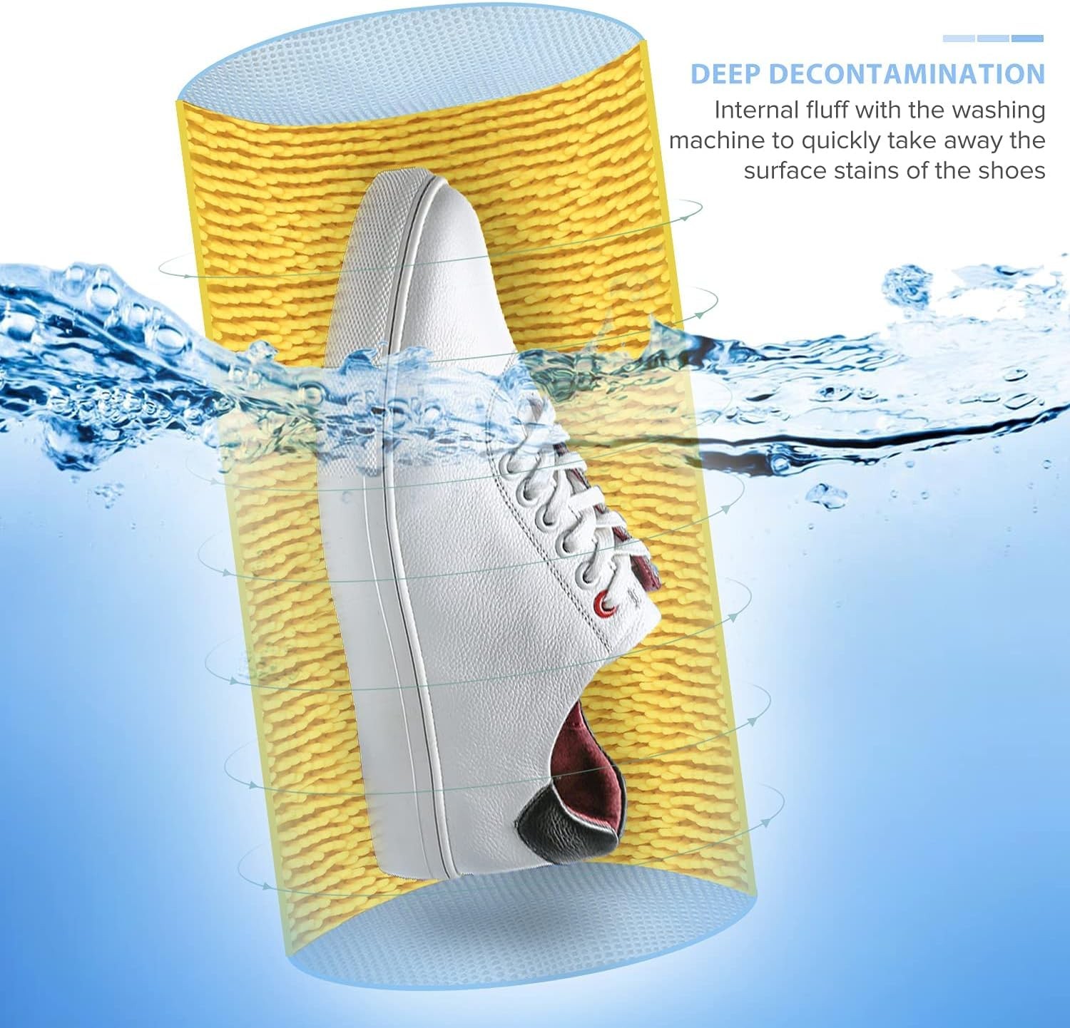 Teletrogy Shoe Washing Machine Bag 2PCS, Reusable Durable Bags, Yellow