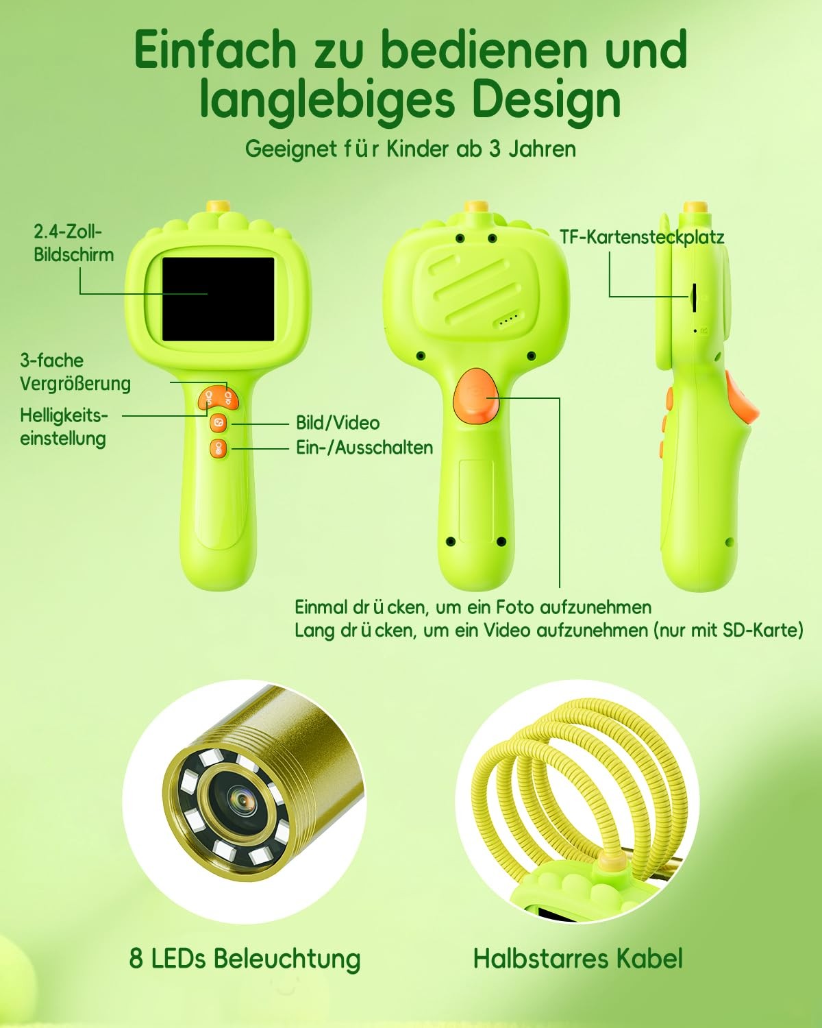 Endoscope Camera for Kids, 1080P Kids Camera, STEM Toy for Outdoor Ga…