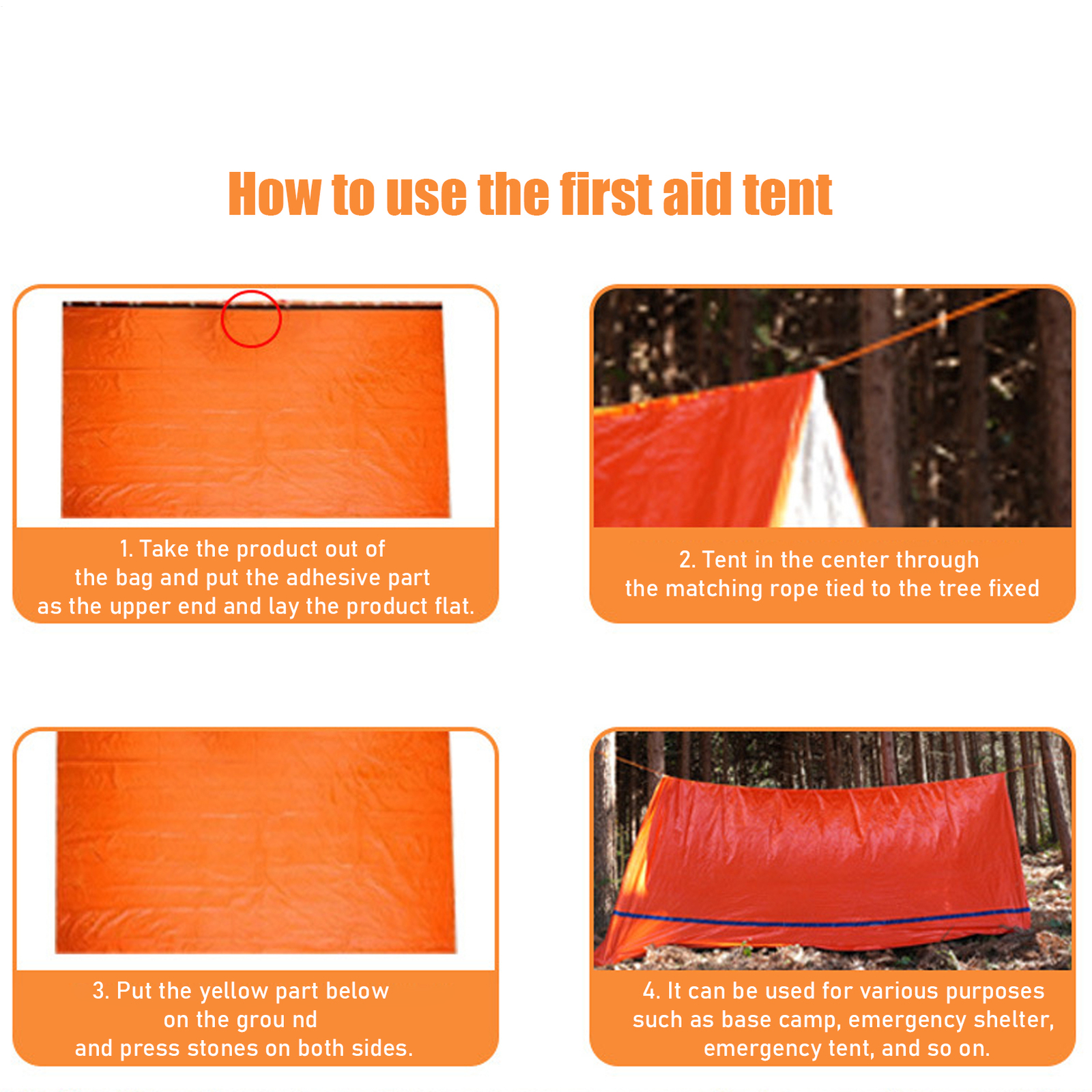 Emergency Tent Blanket Sleeping Bag Survival Reflective Shelter Outdoor Camping