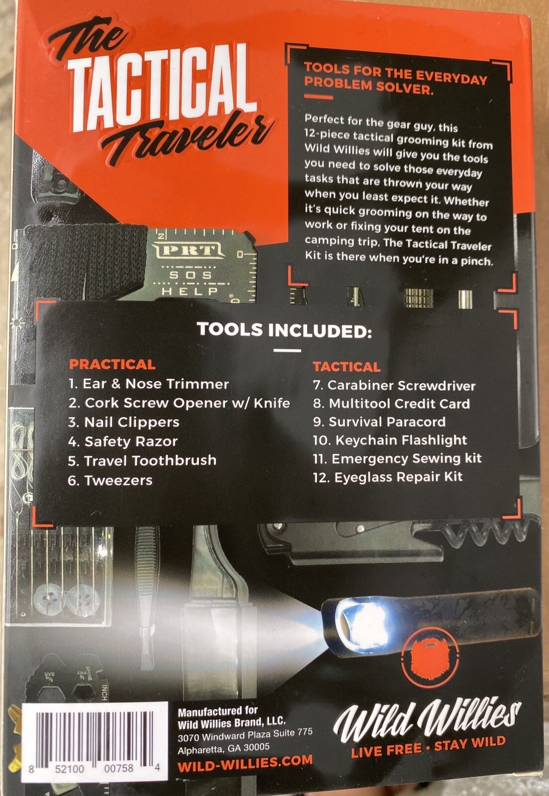 Wild Willies-The Tactical Traveler Kit – Black/OrangeModel:TACTRV Gift Set