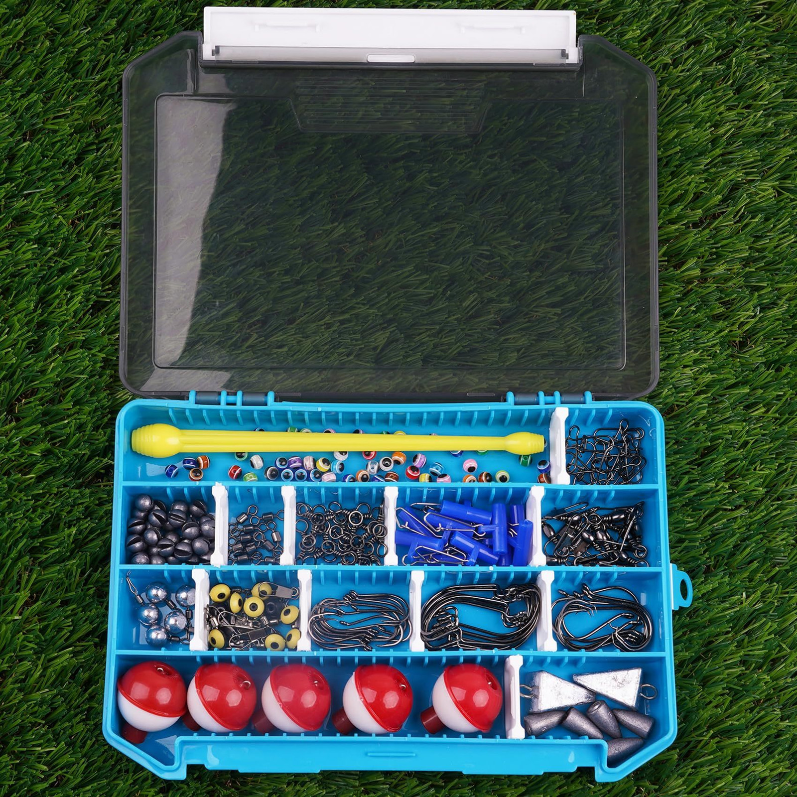 210pcs Fishing Accessories Kit, Tackle Box with Silver