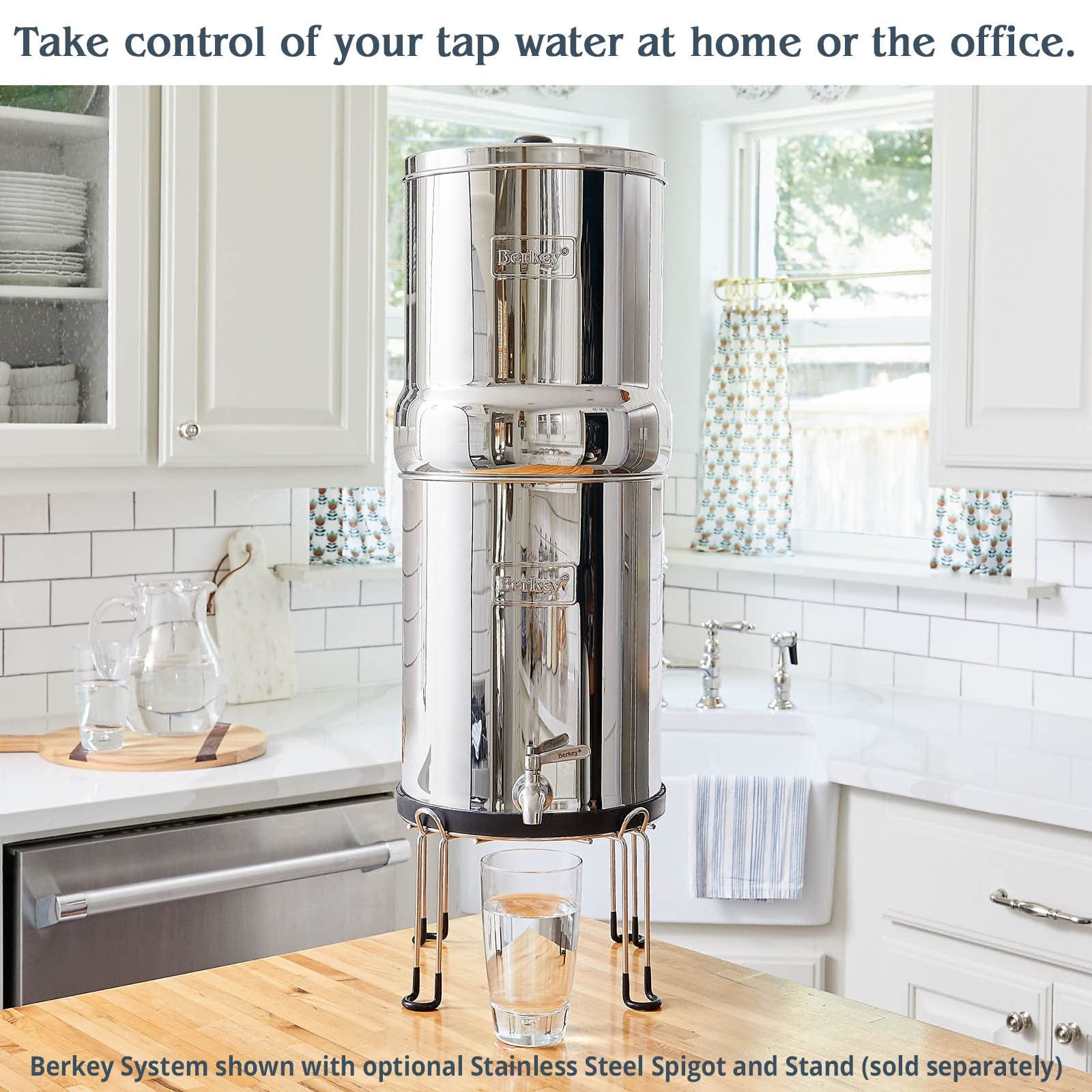 Crown Berkey Gravity-Fed Water Filter with 2 Black Berkey Elements and 2 Berkey