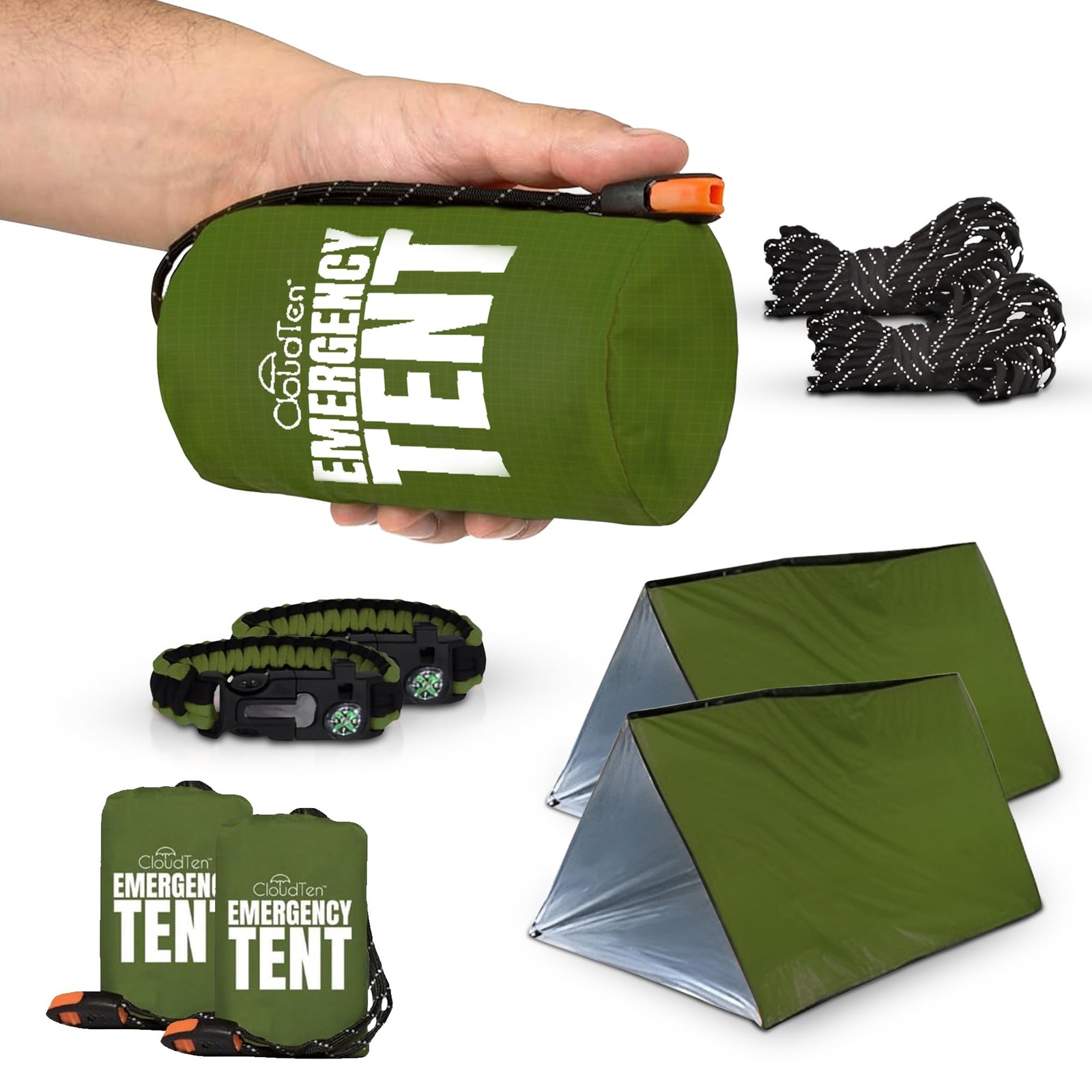 Tent: Lightweight 2 Person Survival Tent with Multi-Function Paracord Bracele…