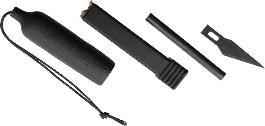 Shomer-Tec Zip Fire Ferrocerium Rod Waxed Jute Razor-Blade Striker DuPont Cord