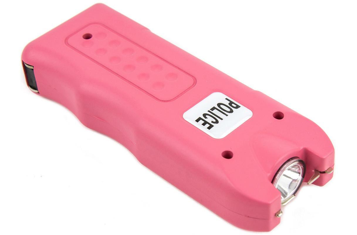 POLICE Stun Gun 628-700 BV Rechargeable LED Flashlight Siren Alarm Pink