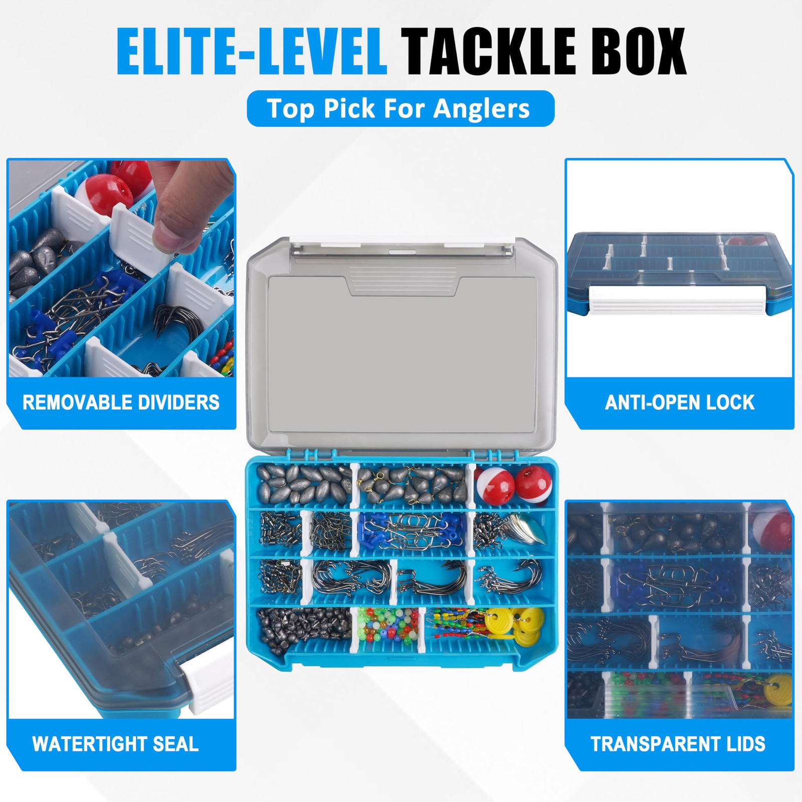 277pcs Fishing Accessories Kit, Tackle Box with Hooks Orange