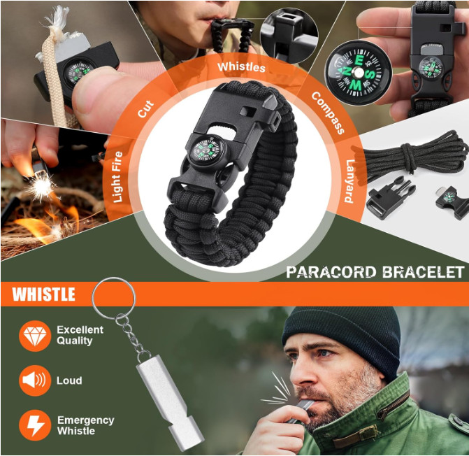 12 In 1 Kit de supervivencia Emergencia Táctica Al aire libre Camping Caza NUEVO
