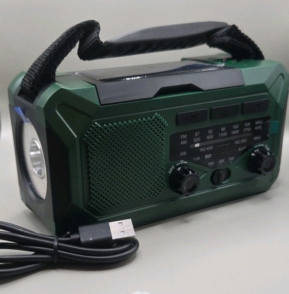 WR5 Emergency Solar Hand Crank Radio 10000mAh Weather AM FM Flashlight