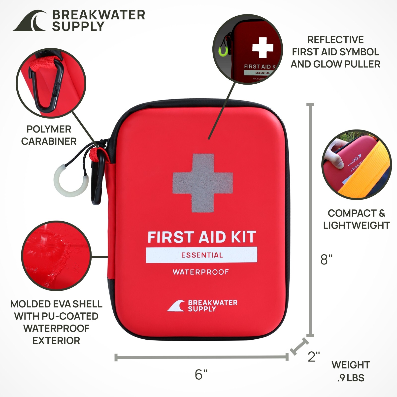 Breakwater Supply All-Purpose First Aid Kit for Home, Car, Office, Travel